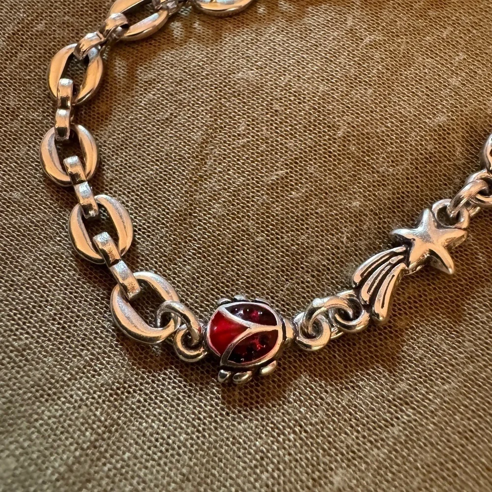 BRIGHTON Lucky Clover Bracelet Ladybug Horse Shoe Shooting Star Good Luck New - Picture 12 of 17